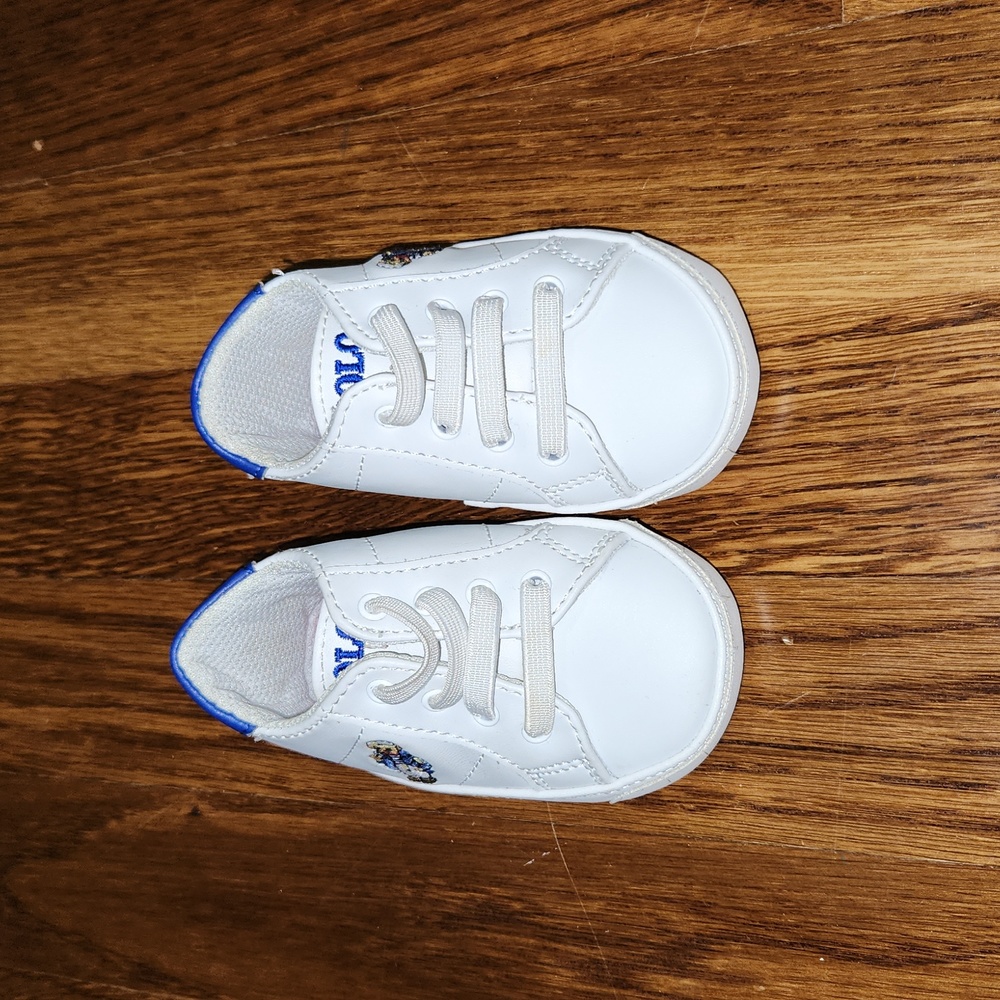 Polo Ralph Lauren Softbottom Baby Sailor Bear White Shoes sz 2